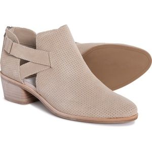 Dolce Vita Ankle Cutout Booties KOREE Nude Suede Round Toe